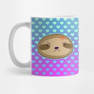 Angry Sloth Face - Ombre Hearts Mug